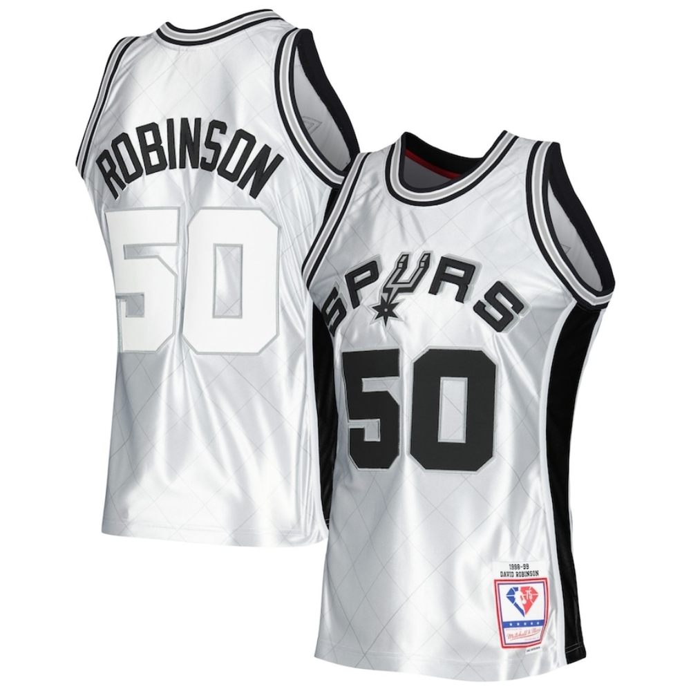 Mitchell & Ness Spurs David Robinson 75th Platinum Swingman Jersey Men's Medium